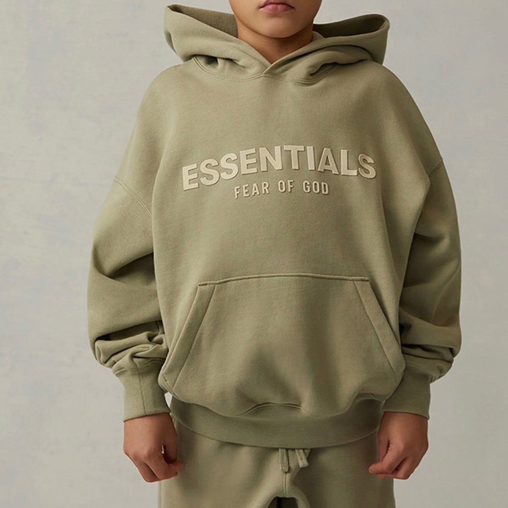 Kids Sea Foam Fear of God Essential Hoodie Size 8